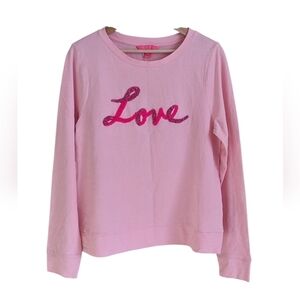 Lilly Pulitzer Love Graphic Cotton Crewneck Sweatshirt Pink Blossom XS